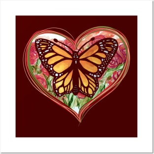 Monarch Butterfly Heart Posters and Art